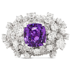 Violet Sapphire and Diamond Cloud Ring
