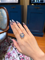 Hexagon Sapphire & Diamond Ring