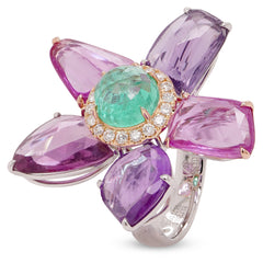 Violet Sapphire Floral Ring