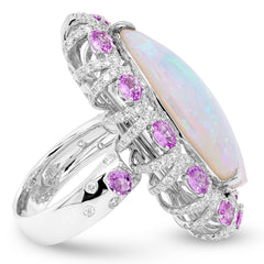 Opal & Purple Sapphire Convertible Pendant Ring