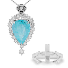 Convertible Paraiba & Diamond Pendant and Ring
