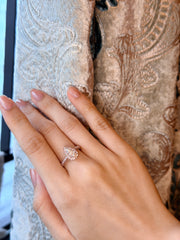 Pink Diamond Pear Teardrop Ring