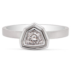 Shield Diamond Bezel Ring