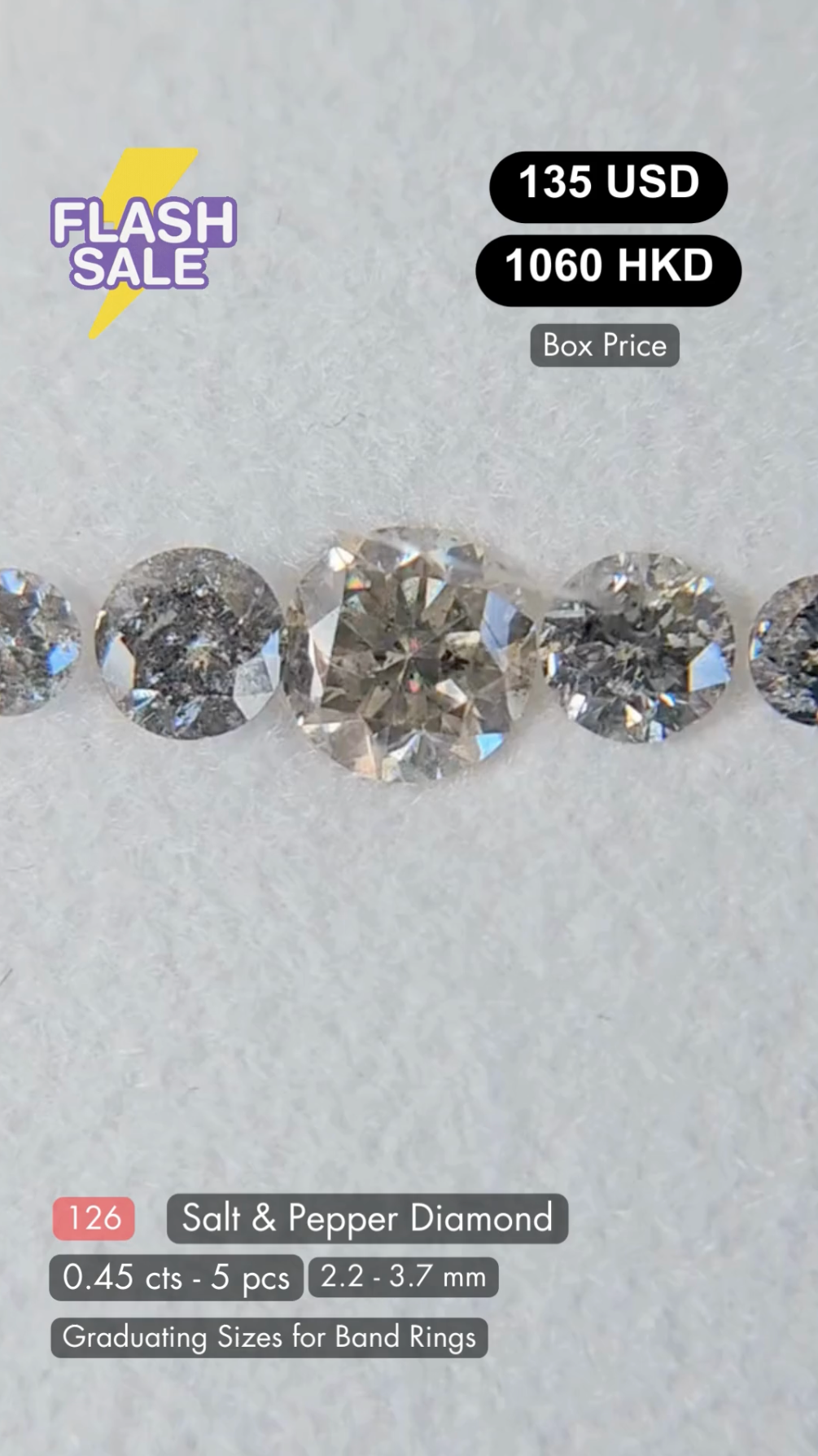 Salt and pepper diamond deal (0.45 cts)