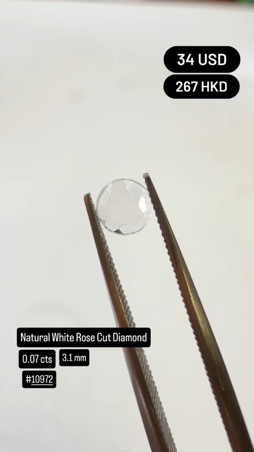 Natural White Rose Cut Diamond Deal (0.07 cts)