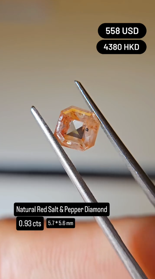 Natural Red Salt & Pepper Diamond Deal (0.93 cts)