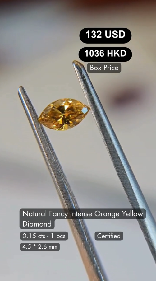 Natural Fancy Intense Orange Yellow Diamond Deal (0.15 cts)