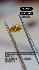 Natural Fancy Intense Orange Yellow Diamond Deal (0.15 cts)