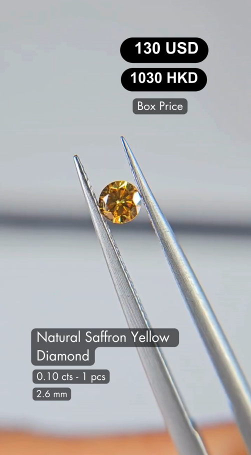 Natural Saffron Yellow Diamond Deal (0.10 cts)