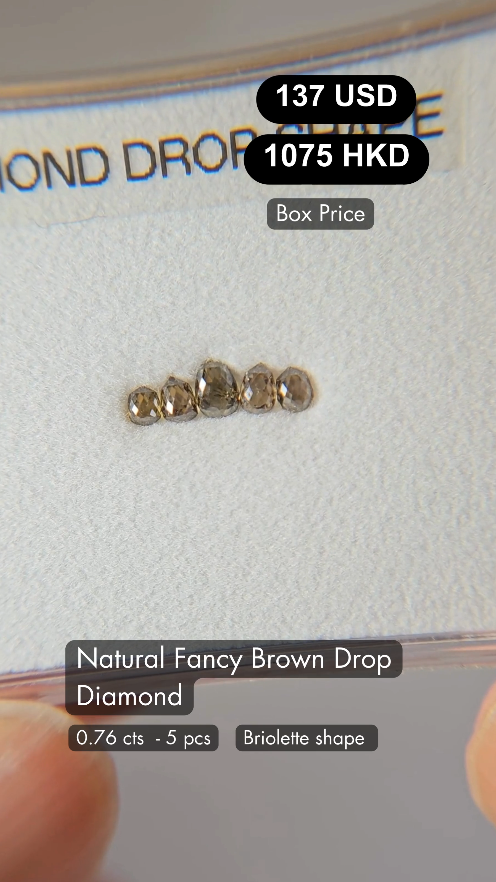 Natural Fancy Brown Drop Diamond Deal (0.76 cts)