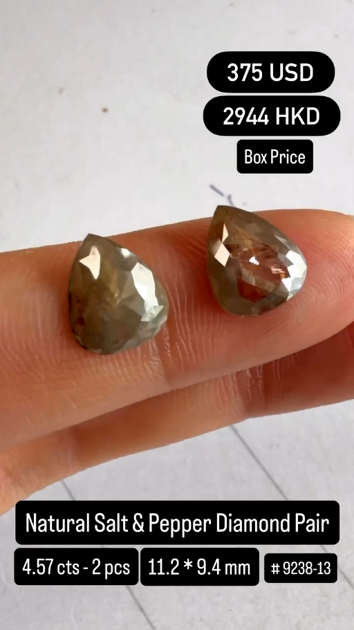 Natural Salt & Pepper Diamond Pair Deal (4.57 cts)