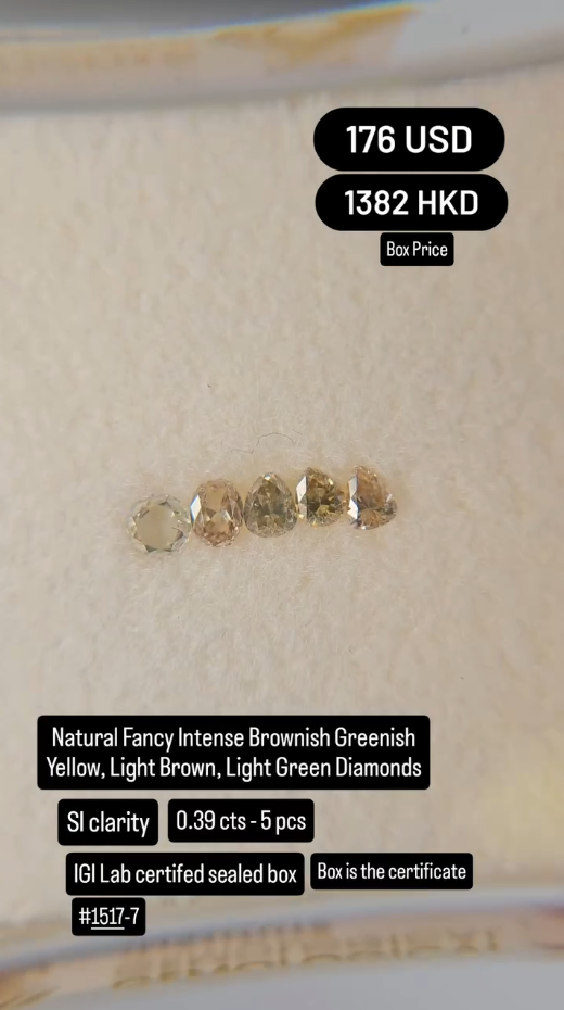 Natural Fancy Intense Brownish Greenish Yellow,Light Brown,Light Green Diamond Deal (0.39 cts)