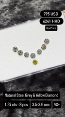 Natural Steel Grey & Yellow Diamond Deal (1.37 cts)