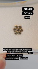 Natural Fancy Intense Brownish Greenish Yellow-Fancy Yellowish Brown Diamond Deal (0.66 cts)
