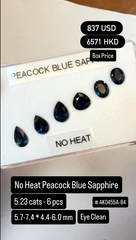 No Heat Peacock Blue Sapphire Deal (5.23 cts)
