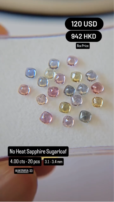 No Heat Sapphire Sugarloaf Deal (4.00 cts)