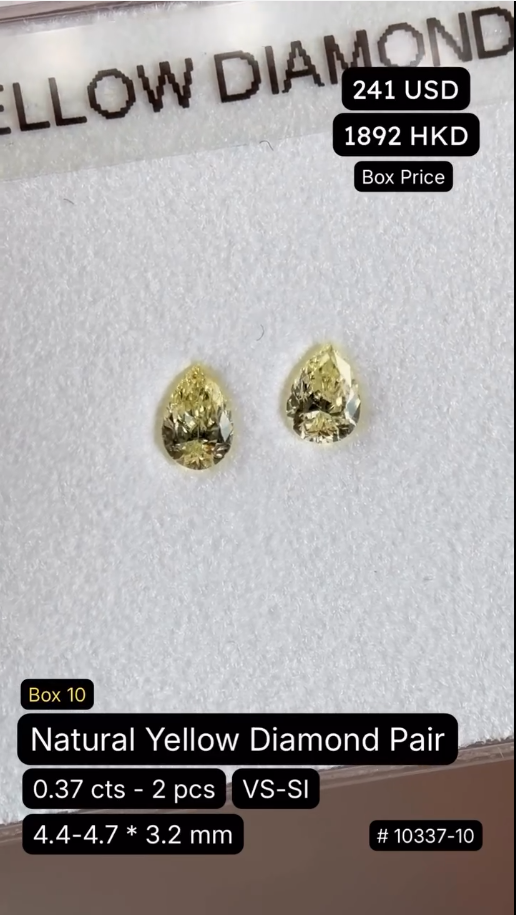 Natural Yellow Diamond Pair (0.37 cts)