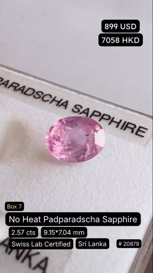 No Heat Padparadscha Sapphire Deal (2.57 cts)