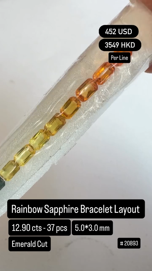 Rainbow Sapphire Bracelet Layout Deal ( 12.90 cts)