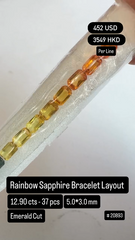 Rainbow Sapphire Bracelet Layout Deal ( 12.90 cts)