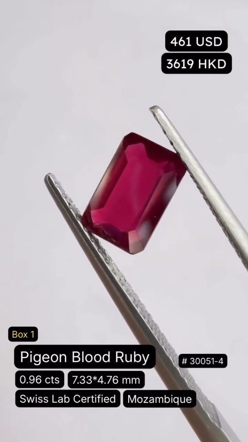 Pigeon Blood Ruby Deal (0.96 cts)