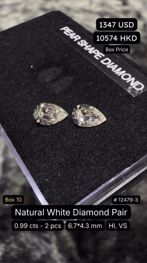 Natural White Diamond Pair Deal (0.99 cts)