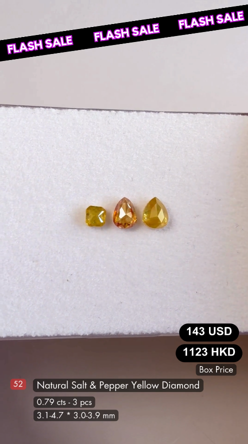 Natural Salt & Pepper Yellow Diamond Deal (0.79 cts)