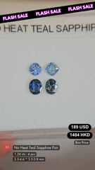 No Heat Teal Sapphire Pair Deal (1.26 cts)