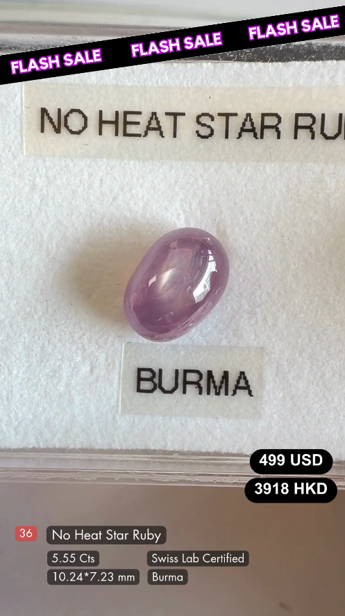 No Heat Star Ruby Deal (5.55 cts)