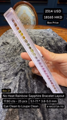 No Heat Rainbow Sapphire Bracelet Layout Deal (17.80 cts)