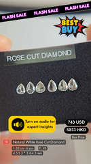 Natural White Rose Cut Diamond Deal (1.35 cts)
