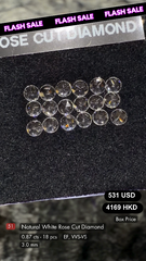 Natural White Rose Cut Diamond Deal (0.87 cts)