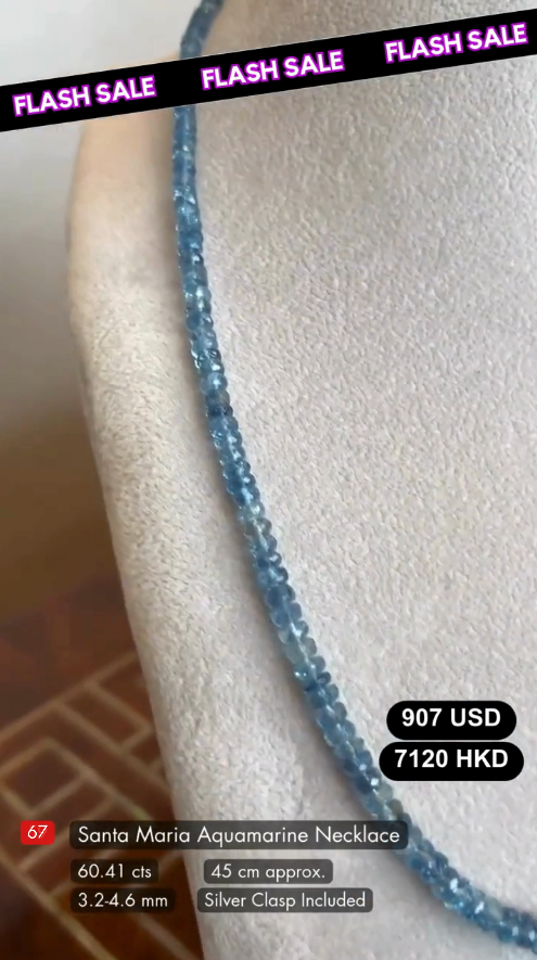 Santa Maria Aquamarine Neclace Deal (60.41 cts)