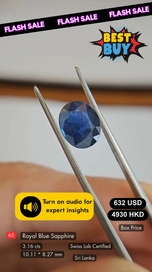 Royal Blue Sapphire Deal (3.16 Cts)