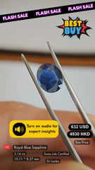 Royal Blue Sapphire Deal (3.16 Cts)