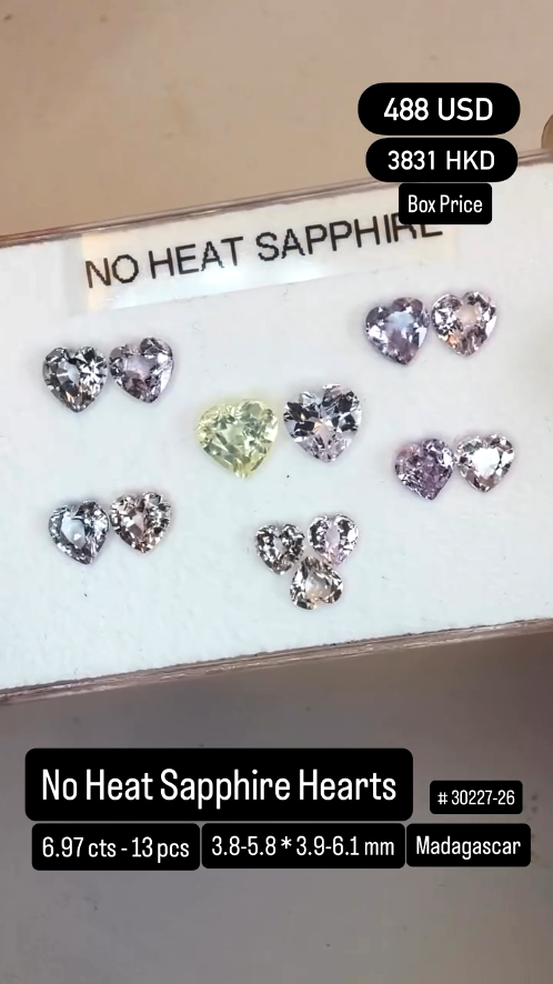 No Heat Sapphire Hearts Deal (6.97 cts)