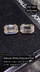 Natural White Diamond Pair Deal (0.99 cts)