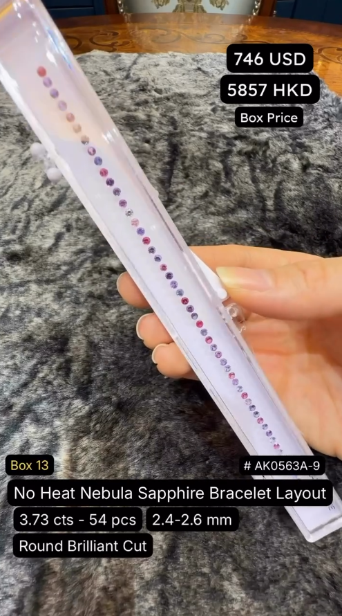 No Heat Nebula Sapphire Bracelet Layout Deal (3.73 cts)