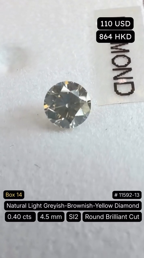 Natural Light Greyish-Brownish-Yellow Diamond Deal (0.40 cts)