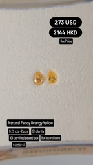 Natural Fancy Orangy Yellow Diamond Deal (0.21 cts)