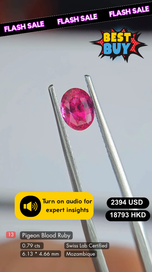 Pigeon Blood Ruby Deal (0.79 cts)