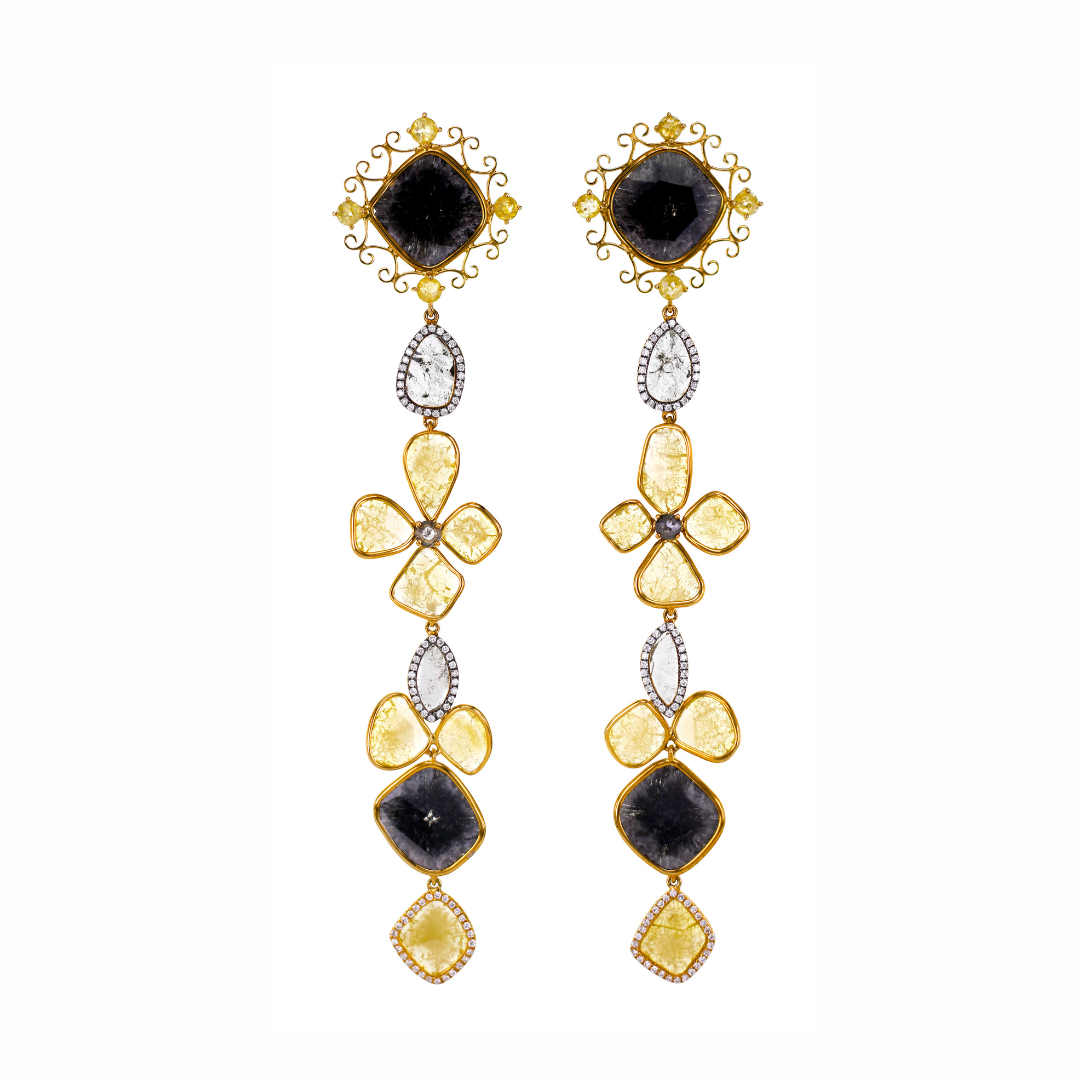 Slice Diamond Drop Earrings