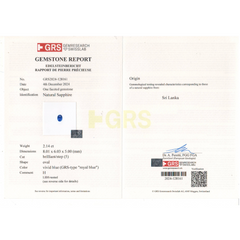 Ceylon Royal Blue Sapphire (2.14 cts)