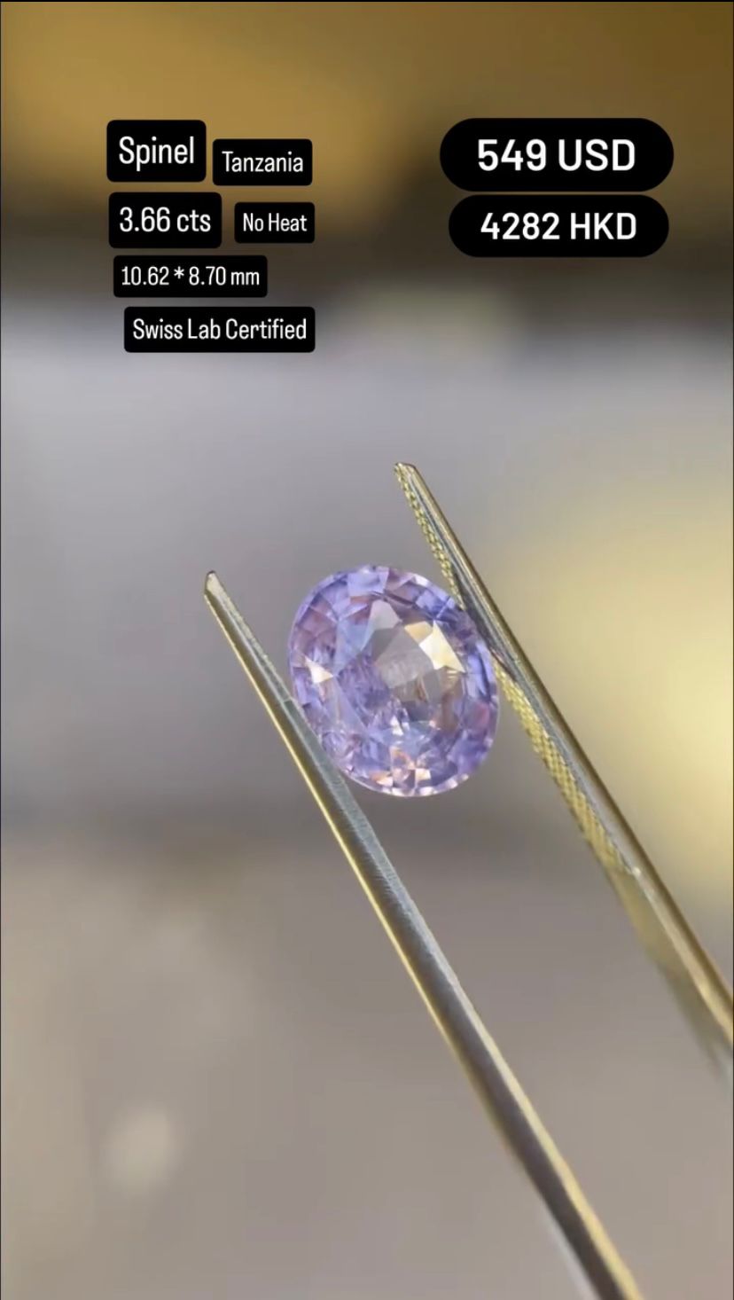 No Heat Violet Pink Spinel  Deal (3.66 cts)