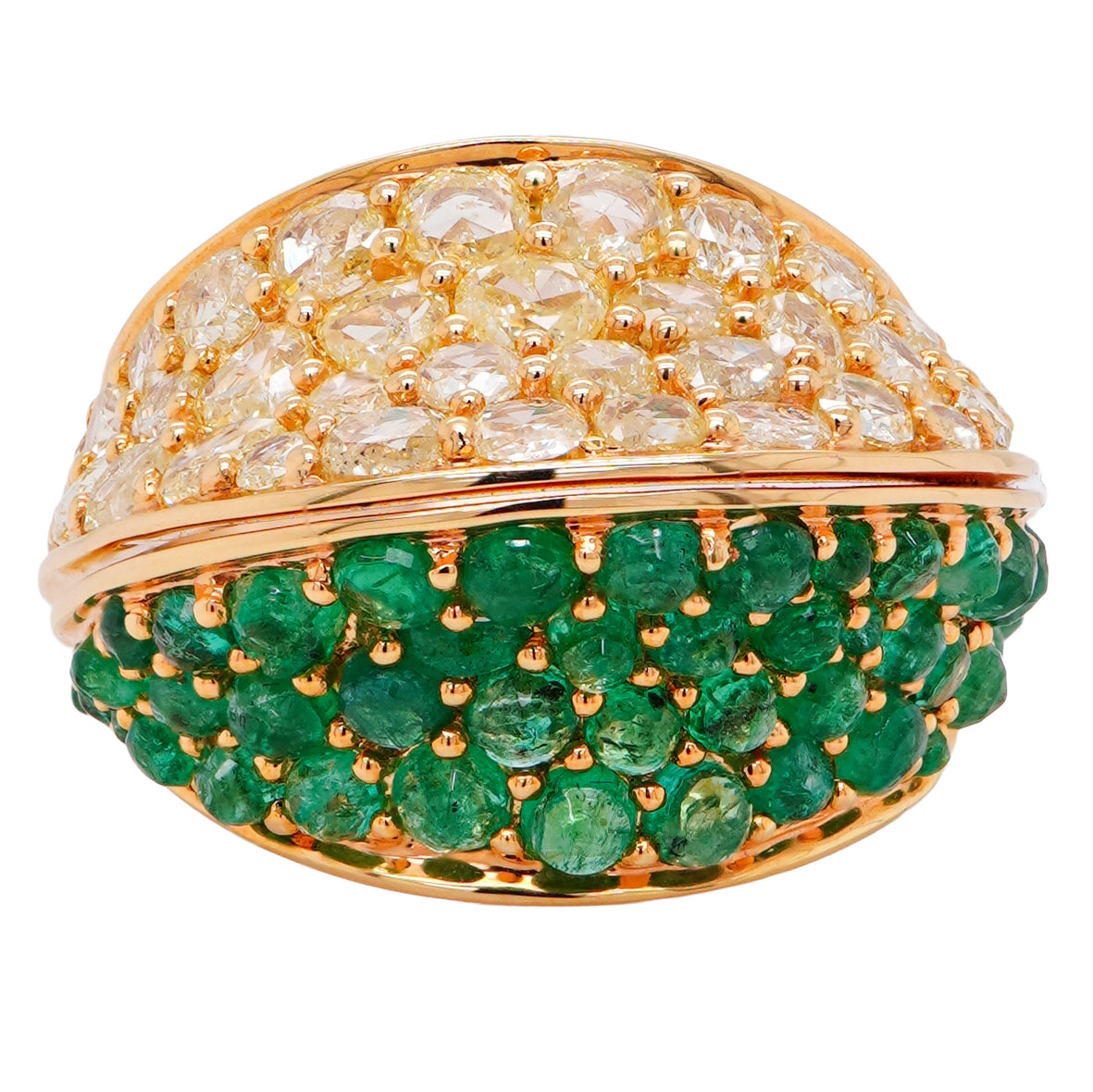 Emerald & Yellow Diamond Ring