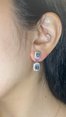 Aquamarine & Sapphire Earrings