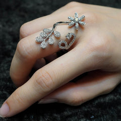 White Diamond Flower Ring