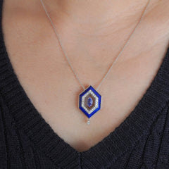 Tanzanite & Lapis Diamond Necklace