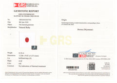 No Heat Burma Ruby (6.16 Cts)