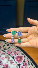 Sapphire & Emerald Briollette Earrings